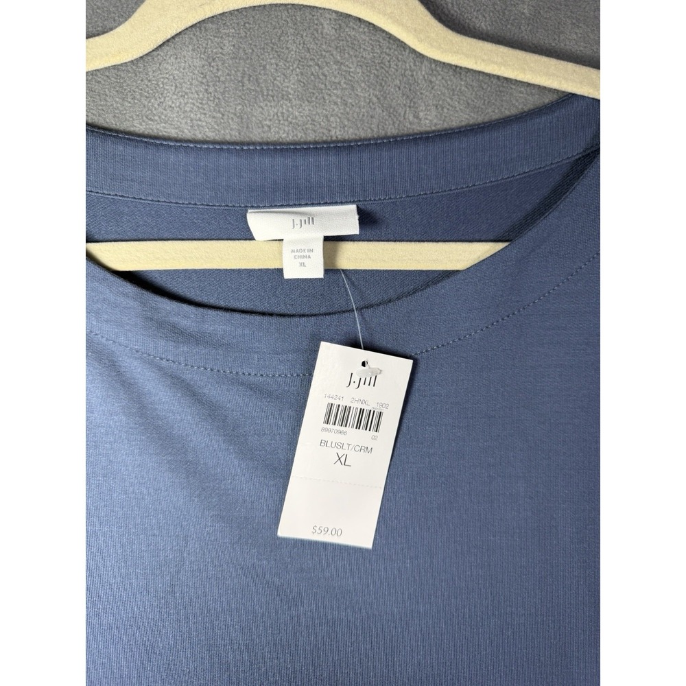 J. Jill Women's Blue White Long Sleeve Layered Top Blouse Size XL Nautical NWT - Picture 4 of 6